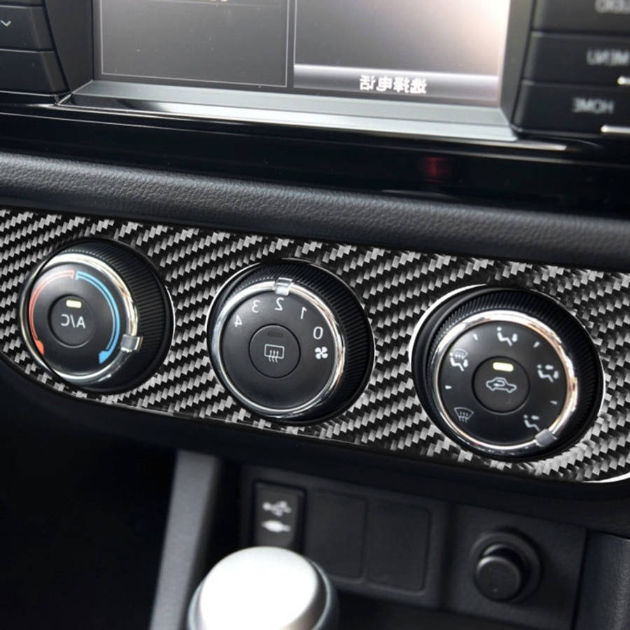 Car Carbon Fiber Air Conditioning Switch Panel Decorative Sticker for Toyota Corolla / Levin 2014...