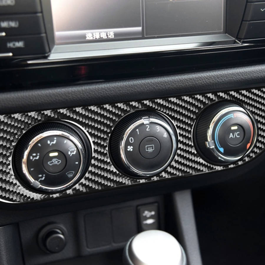 Car Carbon Fiber Air Conditioning Switch Panel Decorative Sticker for Toyota Corolla / Levin 2014...