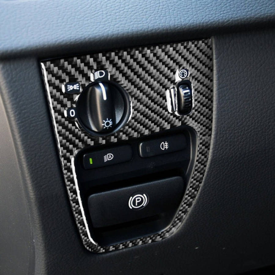 Car Carbon Fiber Headlight Control Decorative Sticker for Volvo XC90 2003-2014, Left and Right Dr...