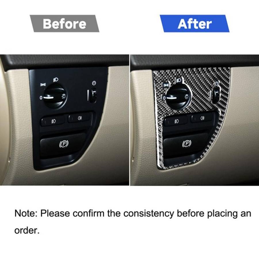 Car Carbon Fiber Headlight Control Decorative Sticker for Volvo XC90 2003-2014, Left and Right Dr...