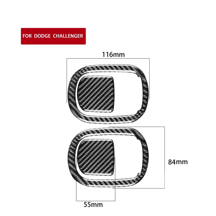 4 PCS / Set Carbon Fiber Car Seat Back Decorative Sticker for Dodge Challenger 2015 to Now, Left ...