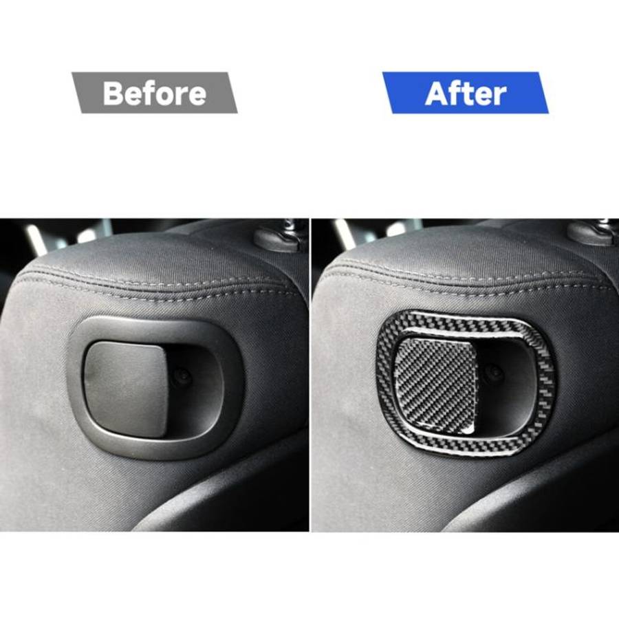 4 PCS / Set Carbon Fiber Car Seat Back Decorative Sticker for Dodge Challenger 2015 to Now, Left ...