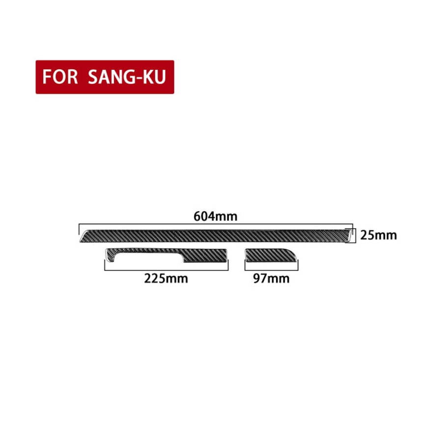 3 PCS / Set Carbon Fiber Car Dashboard Strip Decorative Sticker for Volkswagen Scirocco 2009-2016...