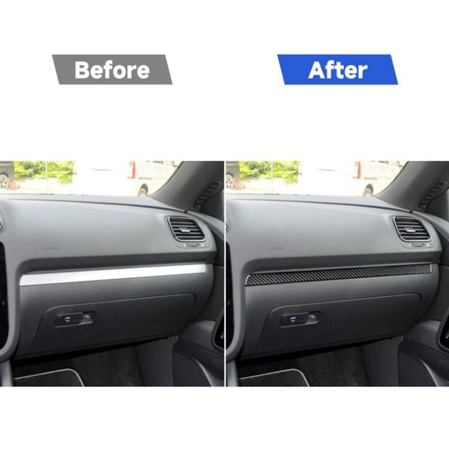 3 PCS / Set Carbon Fiber Car Dashboard Strip Decorative Sticker for Volkswagen Scirocco 2009-2016...
