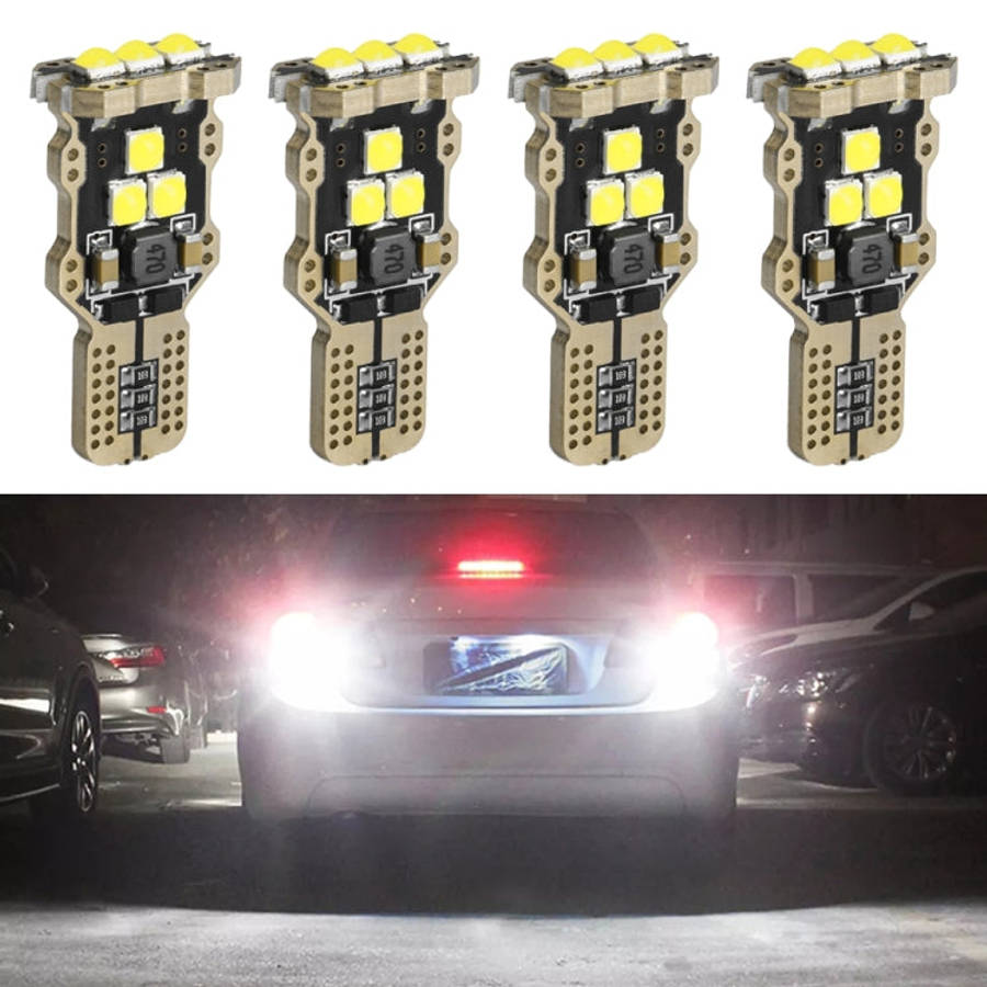 4pcs T15 DC12V / 1.5W / 0.13A / 540LM Car Decoding Reversing Light 9LEDs SMD-3030 Lamp Beads, 4pc...