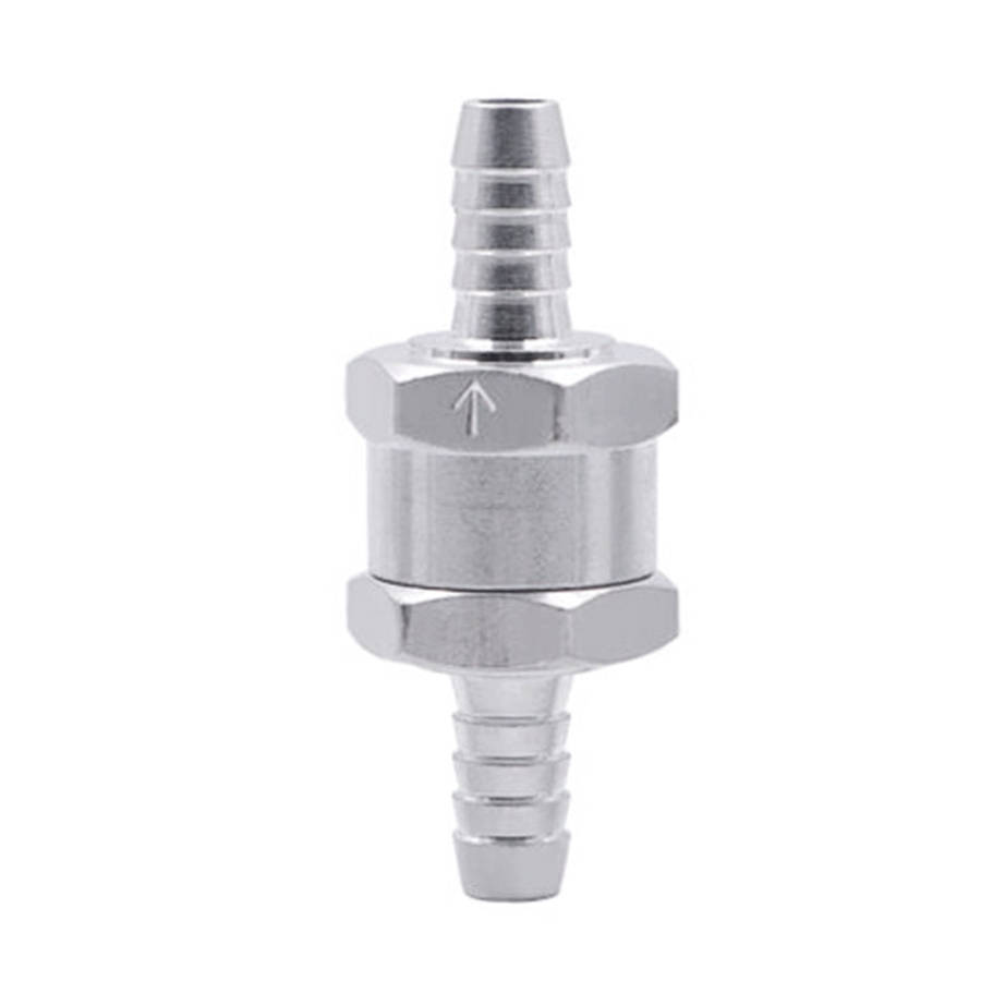 Car 8mm Aluminium Alloy Fuel Petrol One Way Non Return Check Valve, 8mm Silver