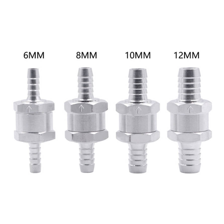 Car 8mm Aluminium Alloy Fuel Petrol One Way Non Return Check Valve, 8mm Silver