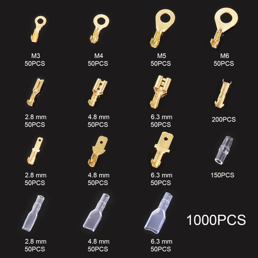 1000 in 1 Cable Spade Plug Connector DIY Terminal Connectors, 1000 in 1