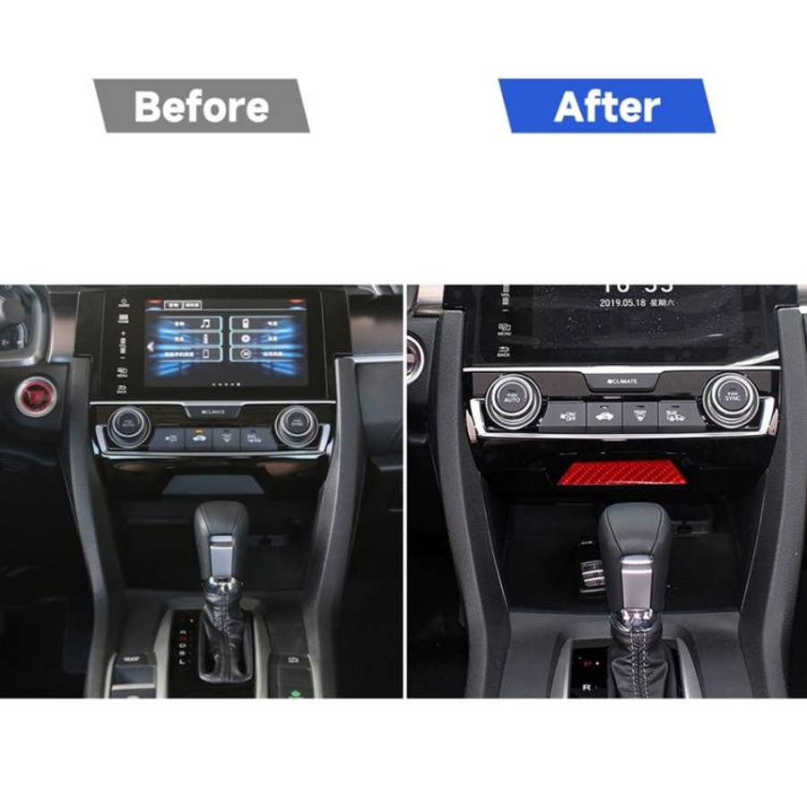 Car Carbon Fiber Storage Compartment Decorative Sticker for Honda Tenth Generation Civic 2016-201...