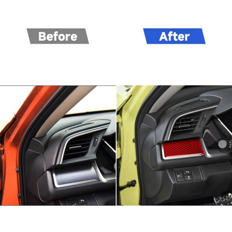 Car Carbon Fiber Central Control Left Decorative Sticker for Honda Tenth Generation Civic 2016-20...