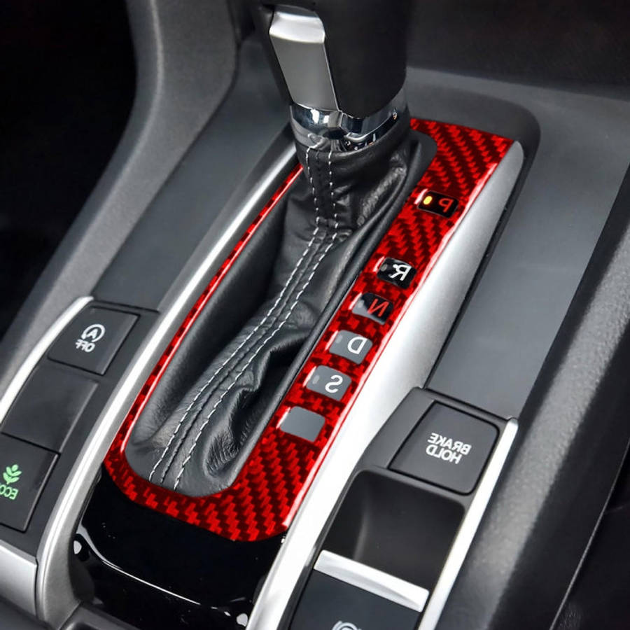 Car Carbon Fiber Gear Button Frame Decorative Sticker for Honda Tenth Generation Civic 2016-2019,...