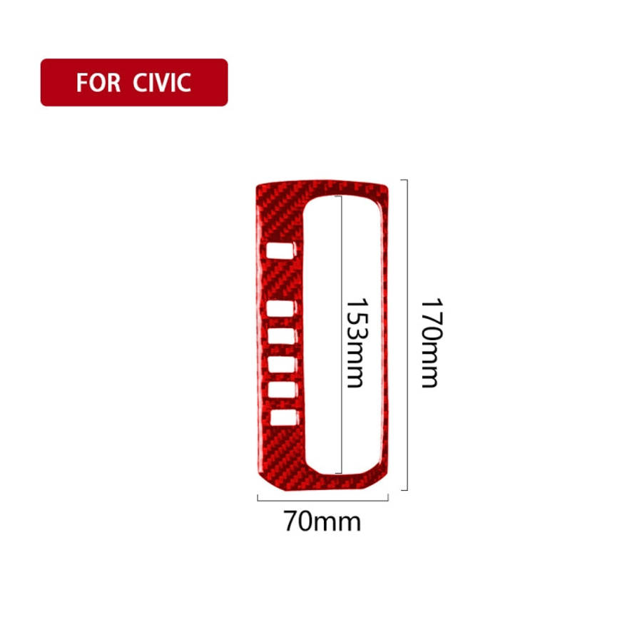 Car Carbon Fiber Gear Button Frame Decorative Sticker for Honda Tenth Generation Civic 2016-2019,...