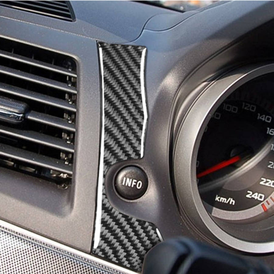 Car Carbon Fiber INFO Button Decorative Sticker for Mitsubishi Lancer EVO 2008-2015, Left Drive, ...