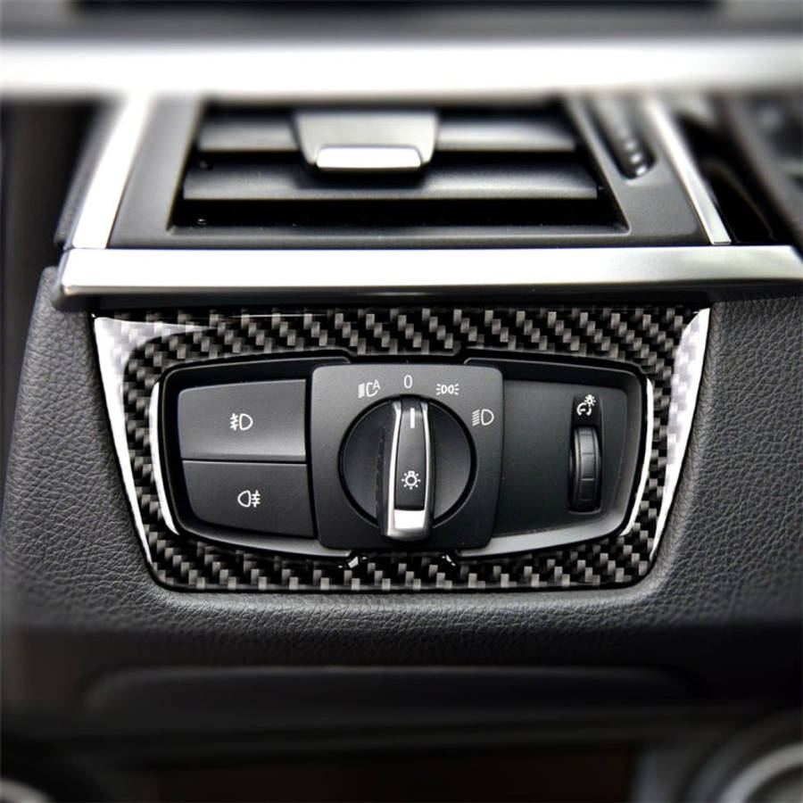 Carbon Fiber Car Headlight Switch Decorative Sticker for BMW F30 2013-2017 / F34 2013-2017, Headl...