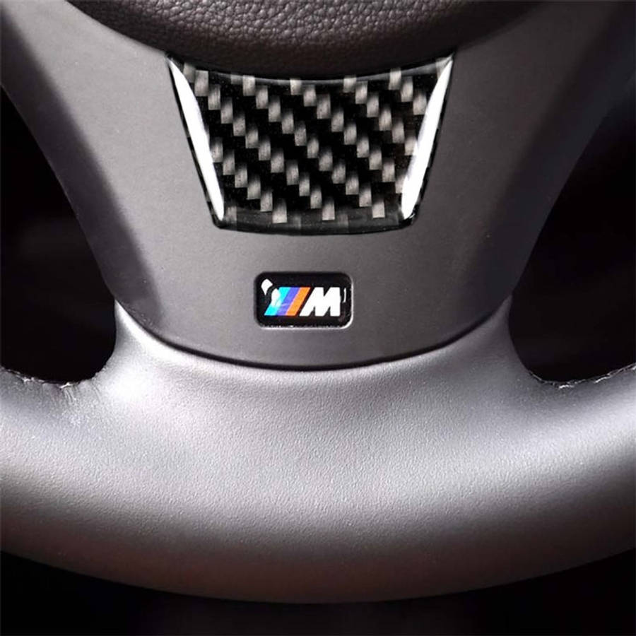 Little B Version Carbon Fiber Car Steering Wheel Decorative Sticker for BMW E90 2005-2012, Steeri...
