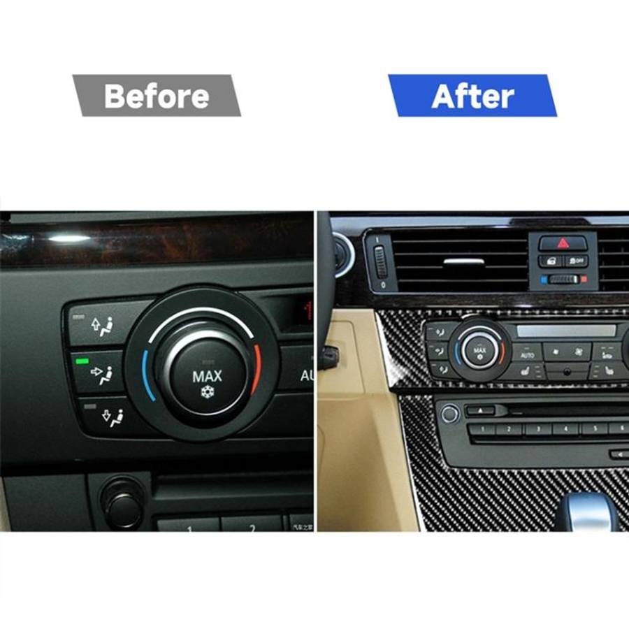 Carbon Fiber Car Central Control CD Panel Decorative Sticker for BMW E90 / E92 2005-2012, High Ed...