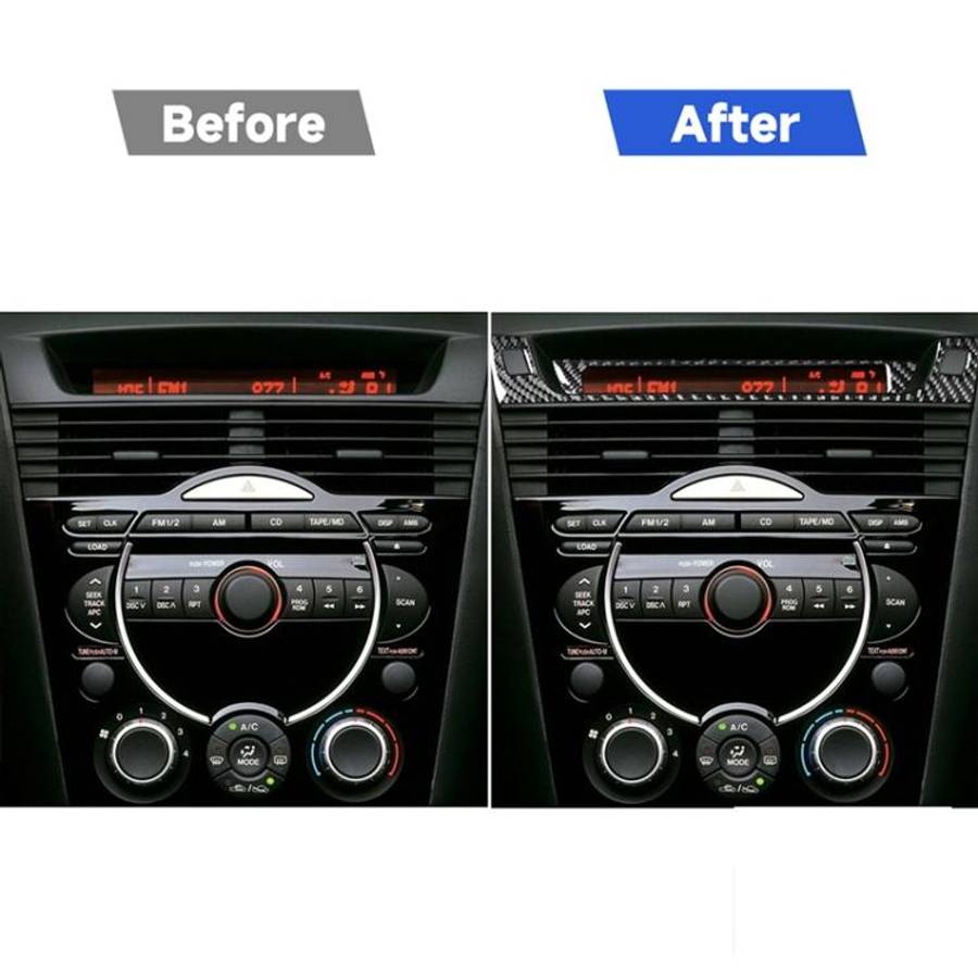 2 PCS Car Carbon Fiber Information Display Decorative Sticker for Mazda RX8 2004-2008, Left and R...