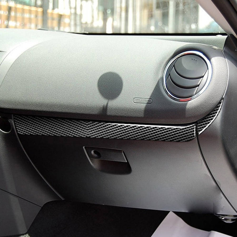 2 in 1 Car Carbon Fiber Passenger Side Storage Decorative Sticker for Mazda RX8 2004-2008, Left a...