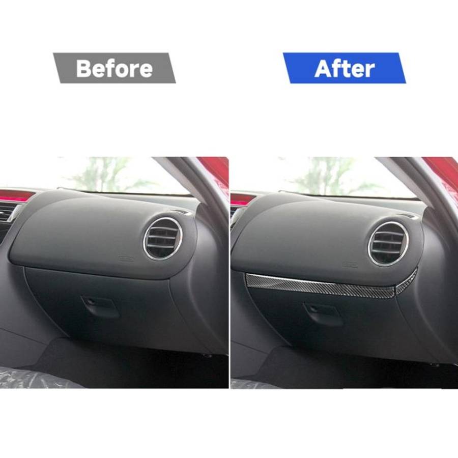 2 in 1 Car Carbon Fiber Passenger Side Storage Decorative Sticker for Mazda RX8 2004-2008, Left a...