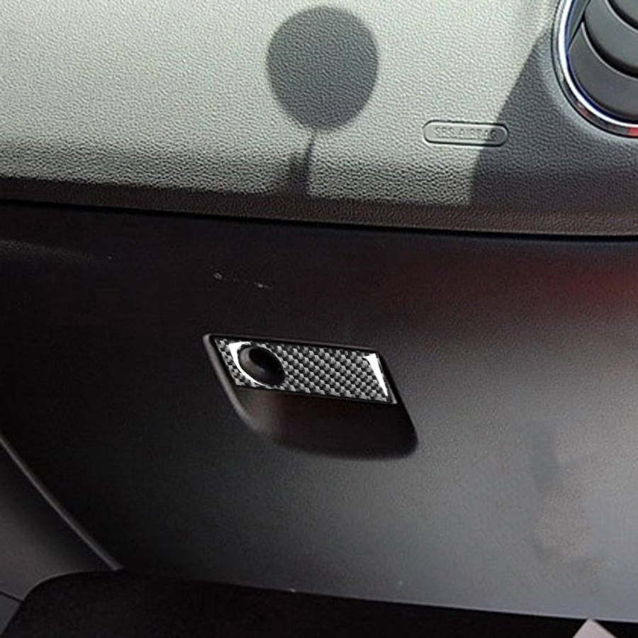 Car Carbon Fiber Glove Box Storage Box Handle Decorative Sticker for Mazda RX8 2004-2008, Left an...