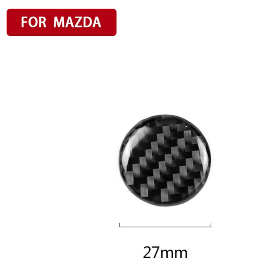 One Set Car Carbon Fiber Central Control Multimedia Knob Decorative Sticker for Mazda 3 / 6 / CX-...