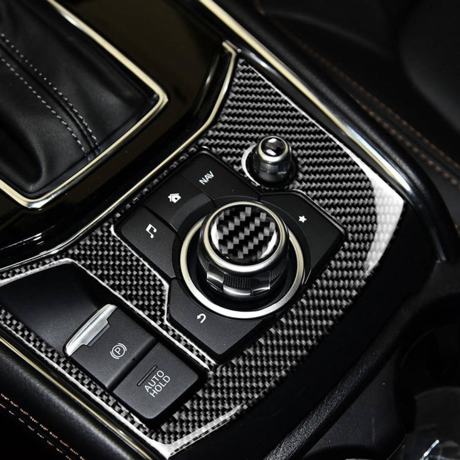 One Set Car Carbon Fiber Central Control Multimedia Knob Decorative Sticker for Mazda 3 / 6 / CX-...