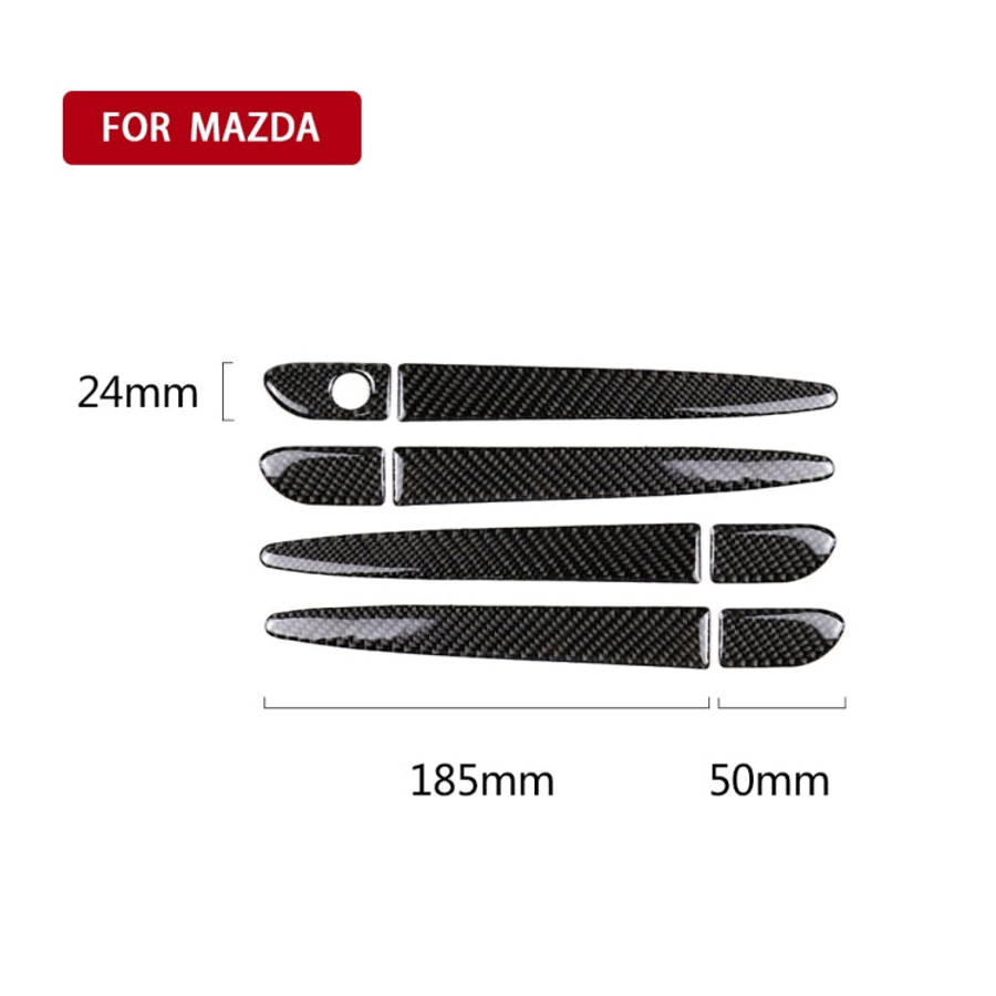 One Set Car Carbon Fiber Outside Door Handle without Smart Hole Decorative Sticker for Mazda CX-5...