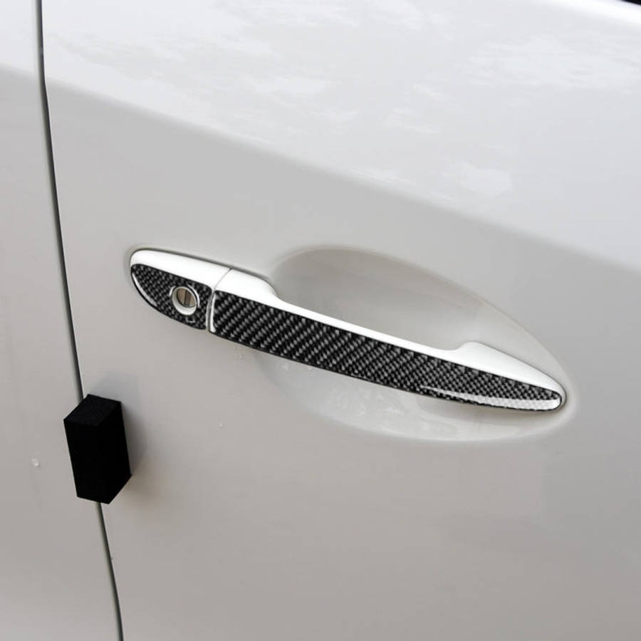 One Set Car Carbon Fiber Outside Door Handle without Smart Hole Decorative Sticker for Mazda CX-5...