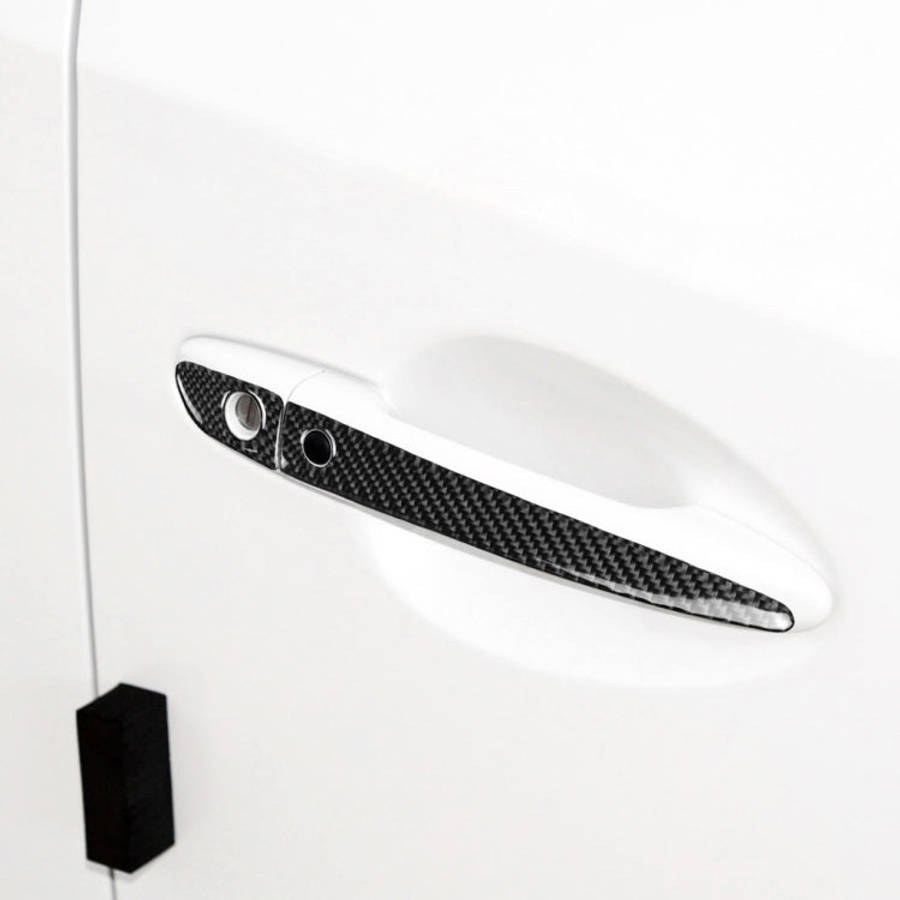 One Set Car Carbon Fiber Outside Door Handle with Smart Hole Decorative Sticker for Mazda CX-5 20...