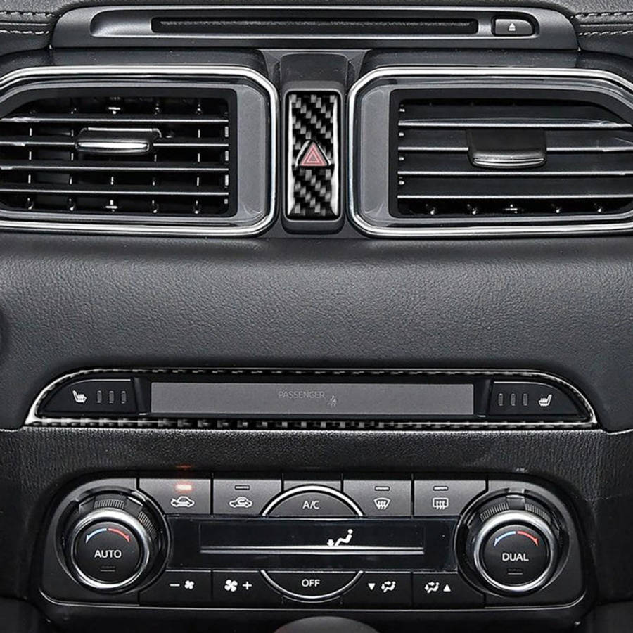 Car Carbon Fiber Central Control Panel Decorative Sticker for Mazda CX-5 2017-2018, Left and Righ...