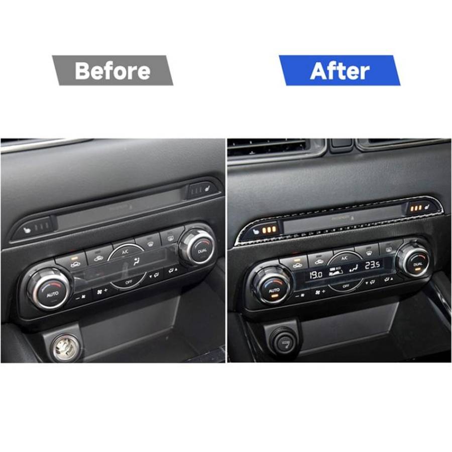 Car Carbon Fiber Central Control Panel Decorative Sticker for Mazda CX-5 2017-2018, Left and Righ...