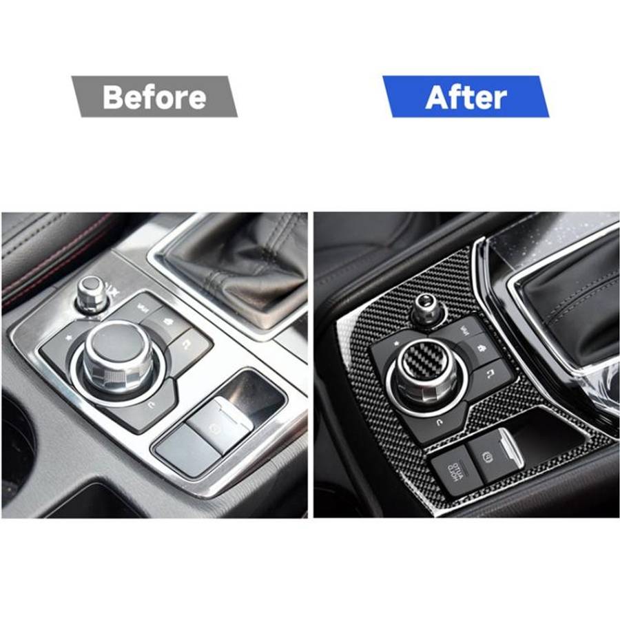 Car Carbon Fiber Electronic Handbrake Panel Decorative Sticker for Mazda CX-5 2017-2018, Right Dr...