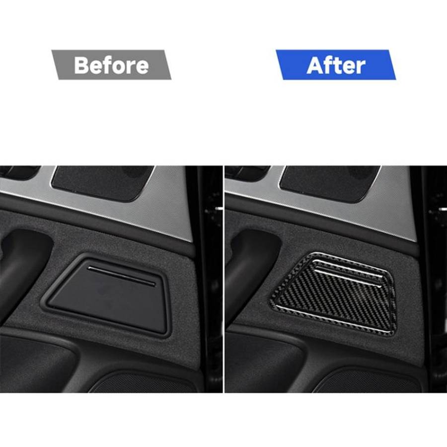 Car Carbon Fiber Ashtray Panel Decorative Sticker for Audi A6 S6 C7 A7 S7 4G8 2012-2018, Left and...