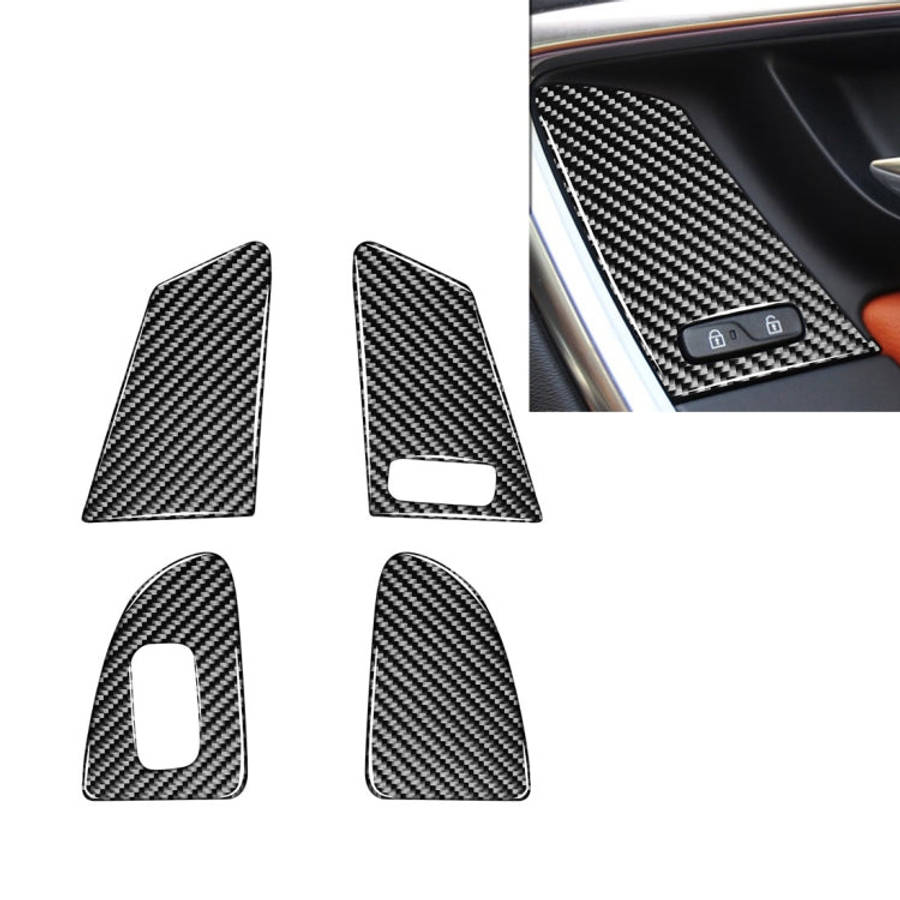 4 PCS Car Carbon Fiber Window Lifting Button Decorative Stickers for Volvo V60 / XC60 2010-2017 /...