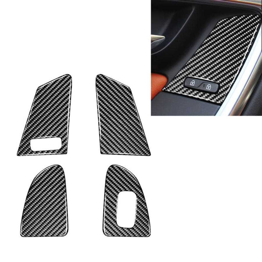 4 PCS Car Carbon Fiber Window Lifting Button Decorative Stickers for Volvo V60 / XC60 2010-2017 /...