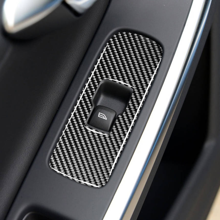 3 PCS Car Carbon Fiber Window Lifting Button Decorative Stickers for Volvo V60 2010-2017 / S60 20...