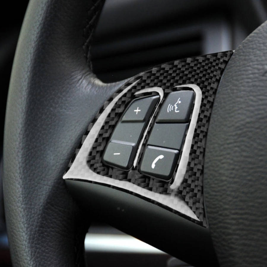 2 in 1 Car Carbon Fiber Solid Color Steering Wheel Buttons Decorative Sticker for BMW E70 X5 2008...