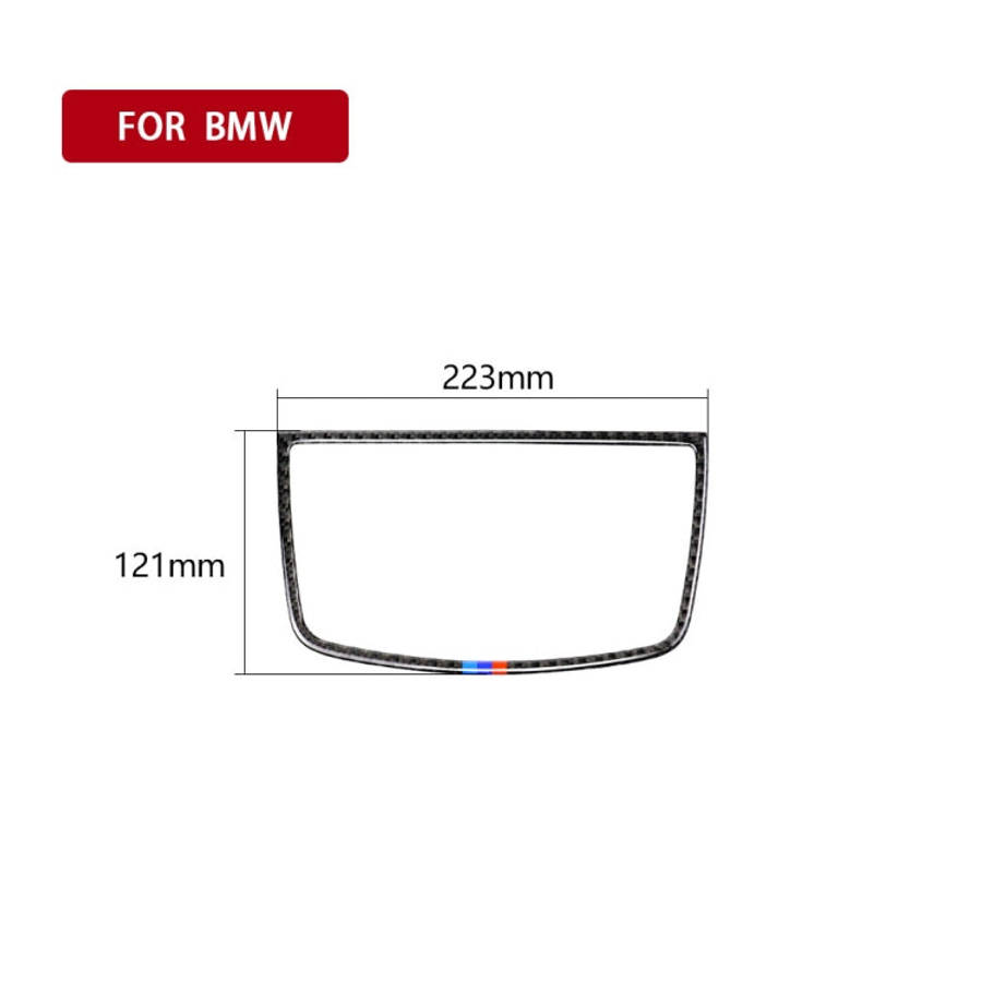 Car Carbon Fiber Tricolor Dashboard Horn Frame Decorative Sticker for BMW E70 X5 / E71 X6 2008-20...