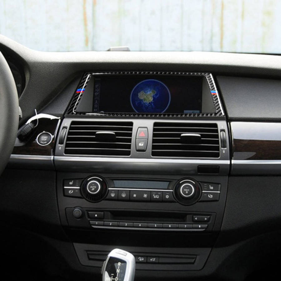 Car Carbon Fiber Tricolor Navigation Frame Decorative Sticker for BMW E70 X5 / E71 X6 2008-2013, ...