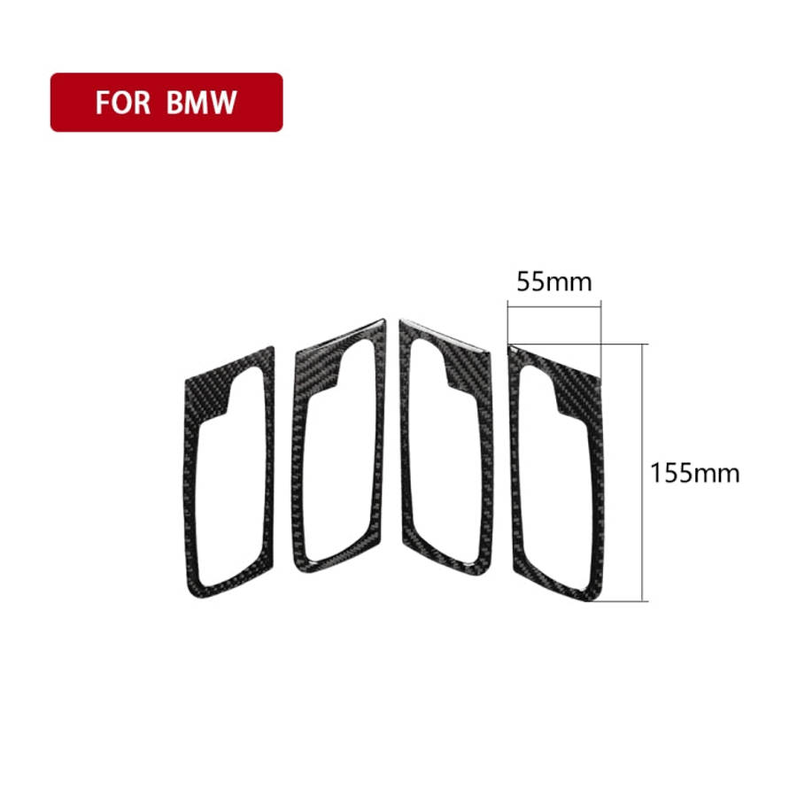 4 in 1 Car Carbon Fiber Solid Color Door Handle Decorative Sticker for BMW 2008-2014 X5 E70 / E71...