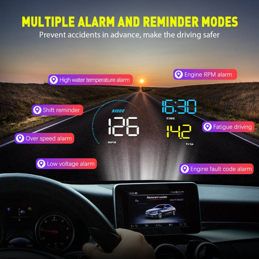 A9 5.5 inch Universal Car OBD2 HUD Vehicle-mounted Head Up Display, A9(Blue), A9(Yellow)