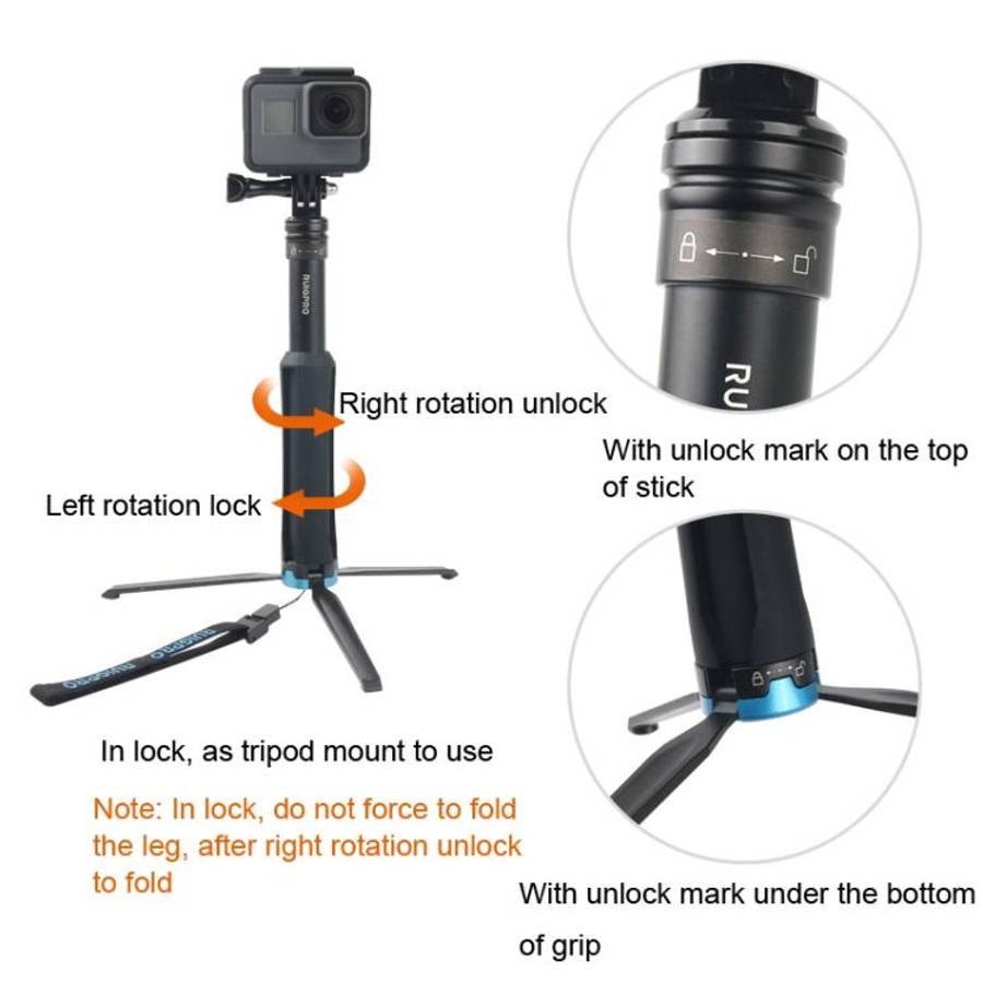 Portable Foldable Tripod Holder Selfie Monopod Stick for DJI, Insta360, GoPro and Other Action Ca...