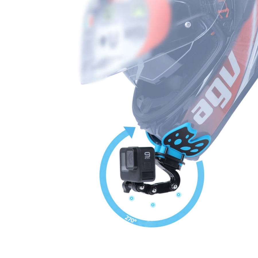 Butterfly Helmet Mount Adapter with 3-Way Pivot Arm & J-Hook Buckle & Long Screw for GoPro, Insta...