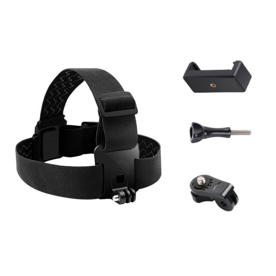 Elastic Mount Belt Adjustable Head Strap with Phone Clamp & Screw & S-type Adapter for GoPro HERO...