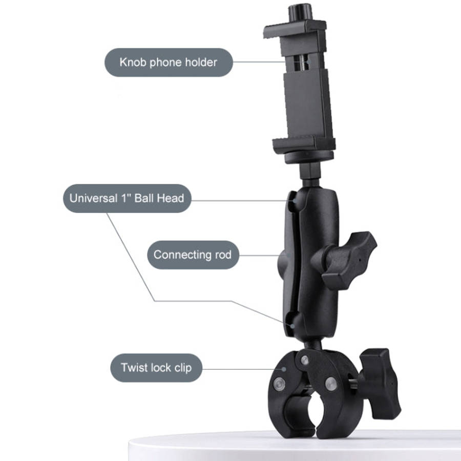360 Rotation Adjustable Action Camera Bike Motorcycle Handlebar Holder with Phone Clamp, Standard...