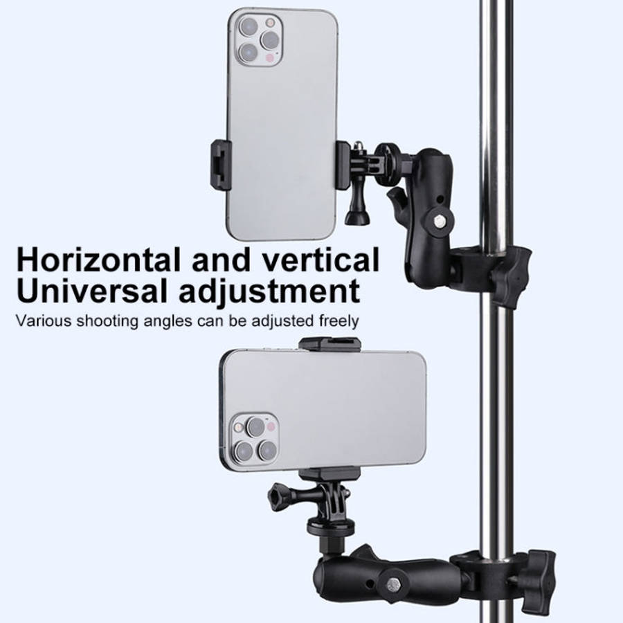 360 Rotation Adjustable Action Camera Bike Motorcycle Handlebar Holder with Phone Clamp, Standard...