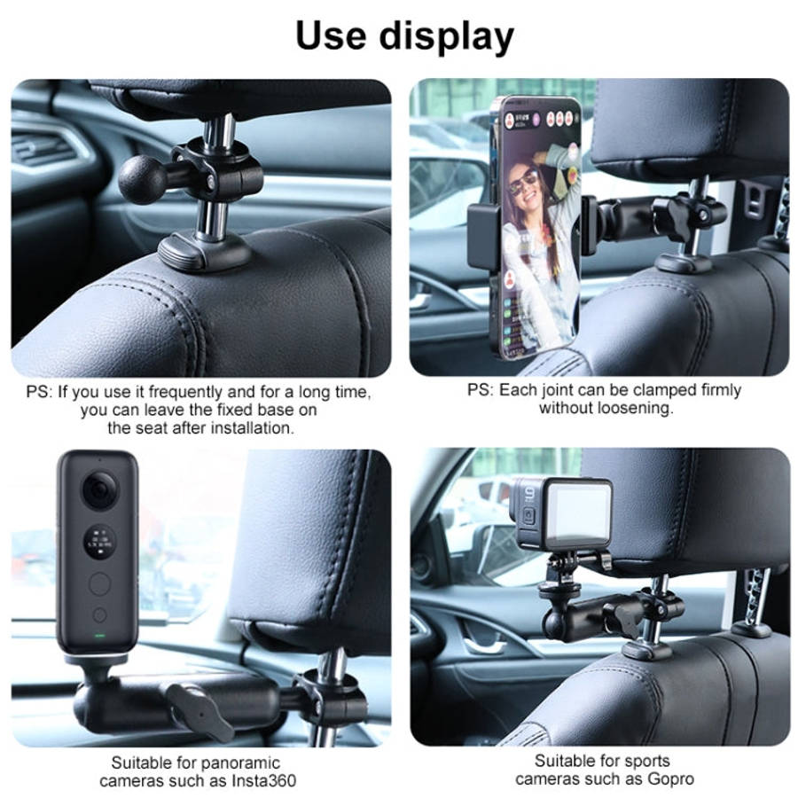 25mm Ballhead Car Front Seat Handlebar Fixed Mount Holder with Tripod Adapter & Screw for GoPro, ...