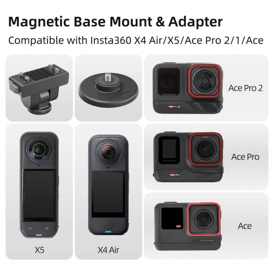 Sunnylife Quick-Release Magnetic Base Mount 1/4 180 Tilt Adjustable Tabletop Base Bracket For Ins...
