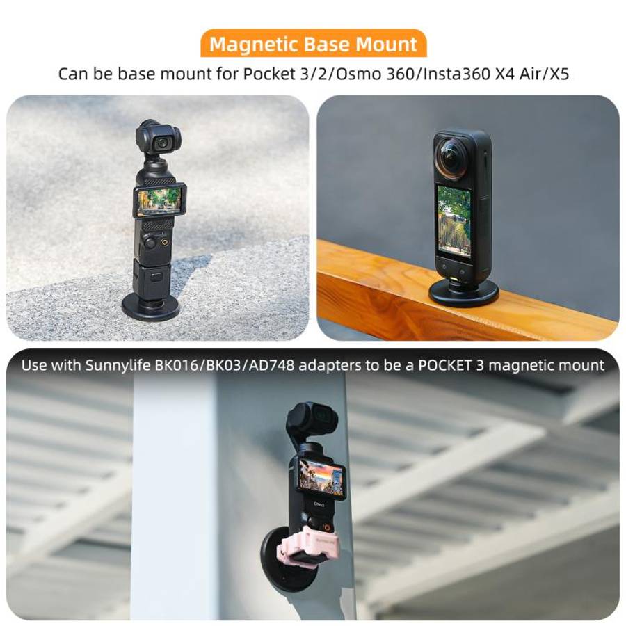 Sunnylife Quick-Release Magnetic Base Mount 1/4 180 Tilt Adjustable Tabletop Base Bracket For Ins...