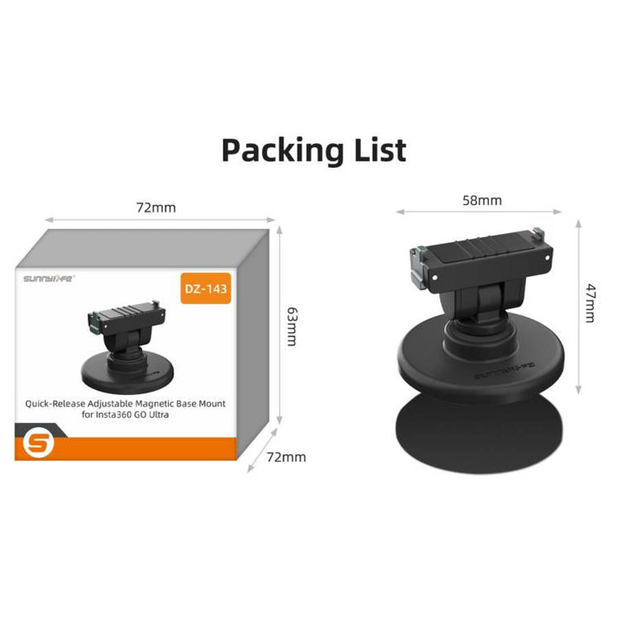 For Insta360 GO Ultra Sunnylife Quick-Release Magnetic Base Mount 1/4 180 Tilt Adjustable Tableto...